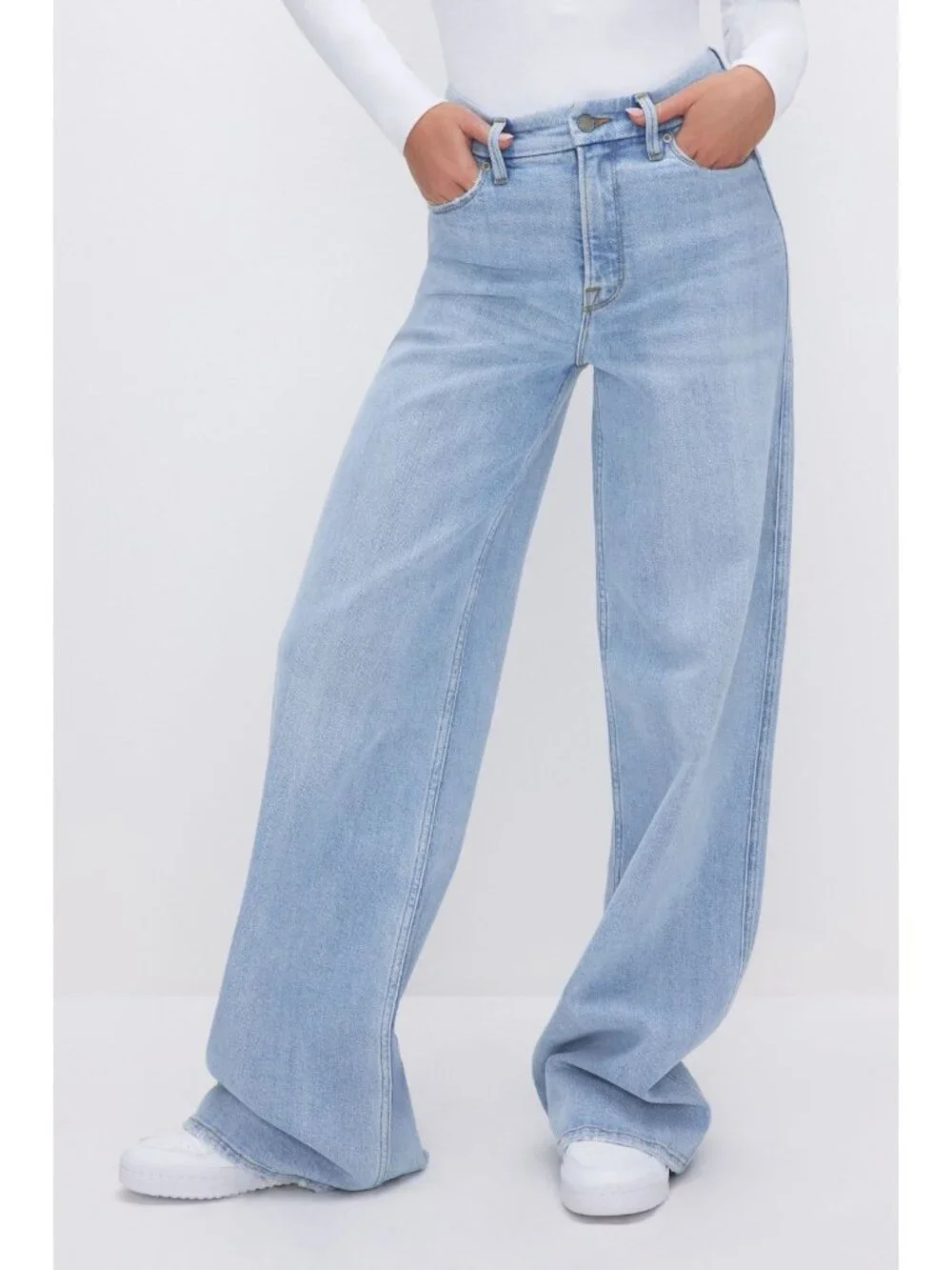 Good American Good Skate Straight Wide Leg Jeans Size 10/30 - 36660